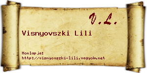 Visnyovszki Lili névjegykártya